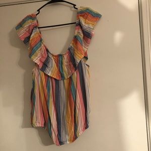 Cropped over the shoulder blouse